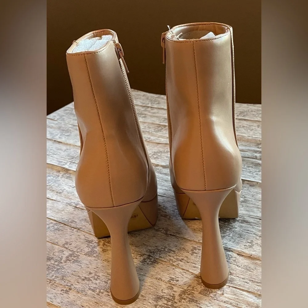 NEW w/Tags INC Womens Beige Platform Comfort Alize Round Toe Booties Women's 8 - Picture 6 of 10